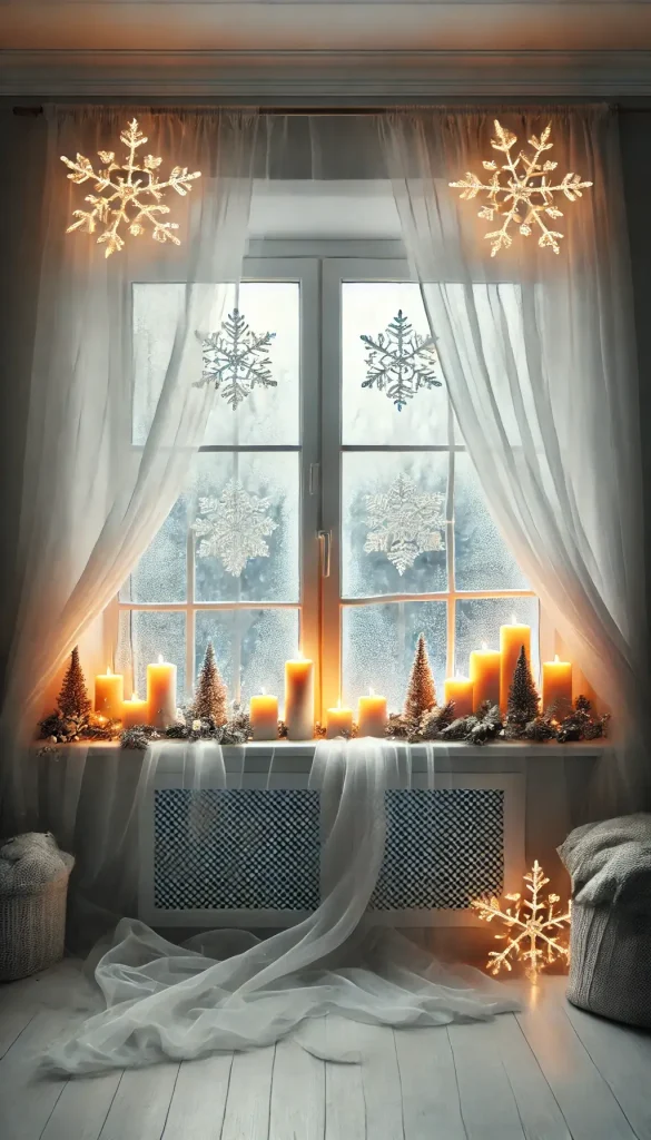 Snow on the Beach window Christmas decor